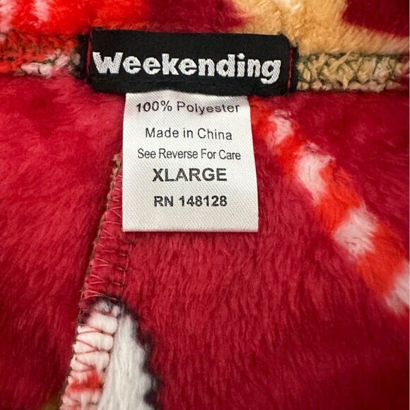 Plush red Christmas pajama pants NWOT - Picture 2 of 6